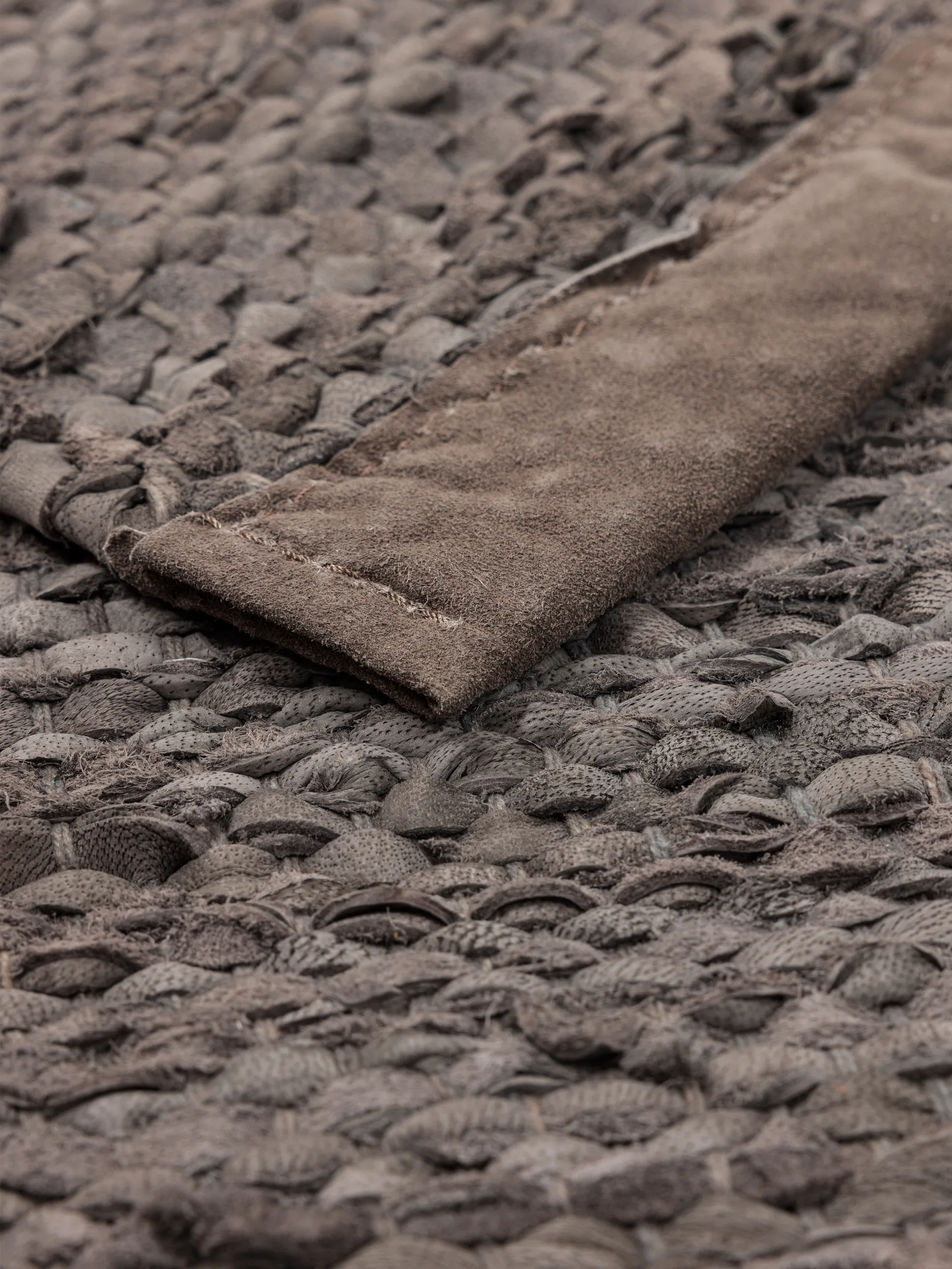 Leather rug 200x300 cm, Wood (brown) Rug Solid