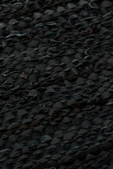 Leather rug 60x90 cm - Black (black) - Rug Solid