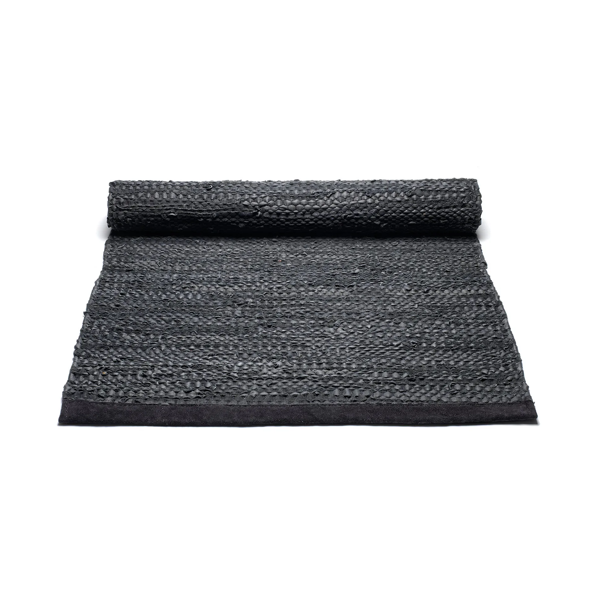 Leather rug 60x90 cm, Black (black) Rug Solid