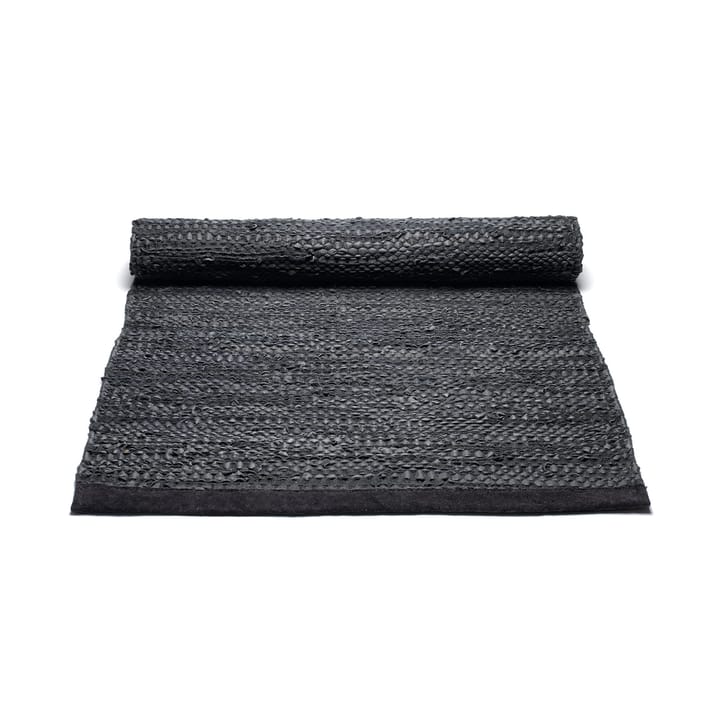 Leather rug 60x90 cm, Black (black) Rug Solid