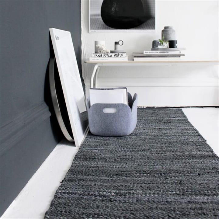 Leather rug 60x90 cm, Black (black) Rug Solid