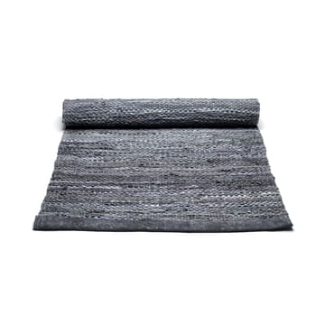 Leather rug  60x90 cm - dark grey (dark grey) - Rug Solid