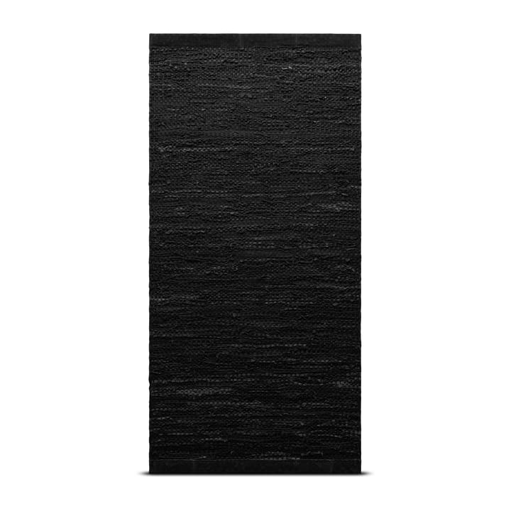 Leather rug  65x135 cm - black (black) - Rug Solid