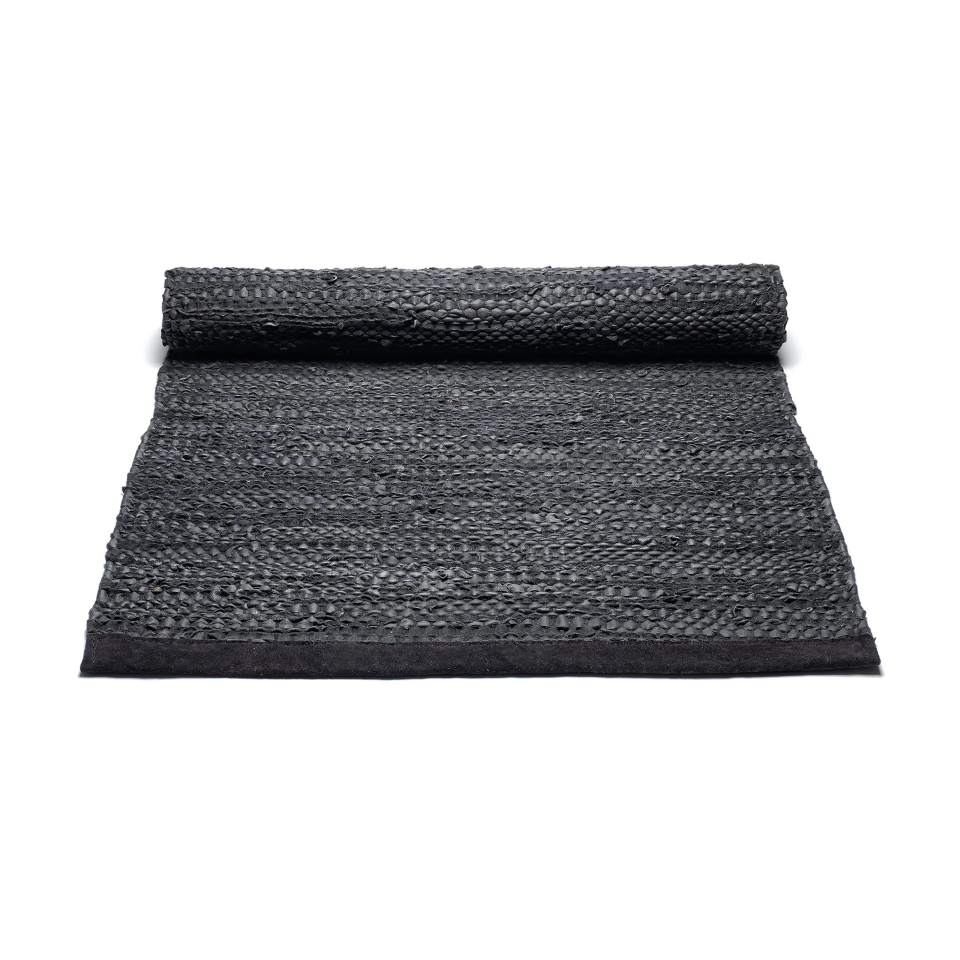 Leather rug 65x135 cm, Black (black) Rug Solid