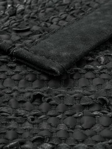 Leather rug  65x135 cm - dark grey (dark grey) - Rug Solid