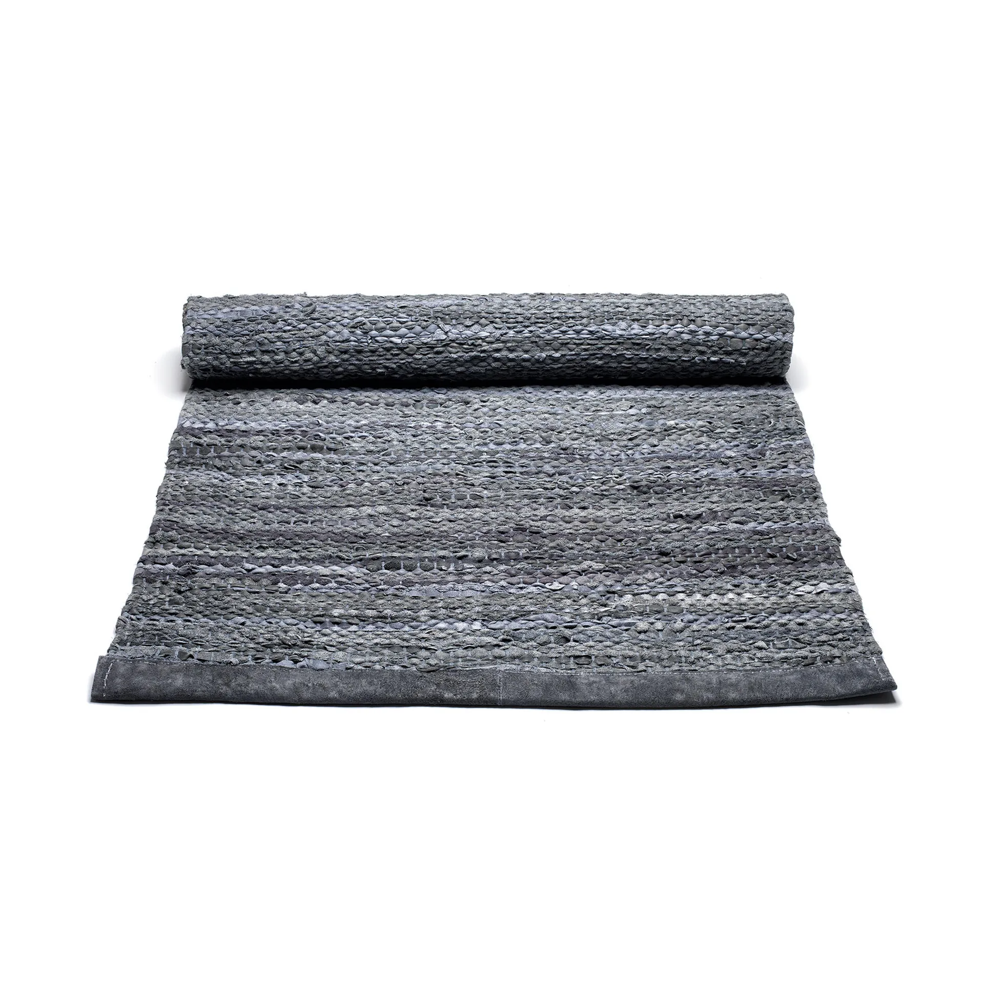 Leather rug 65x135 cm, Dark grey (dark grey) Rug Solid