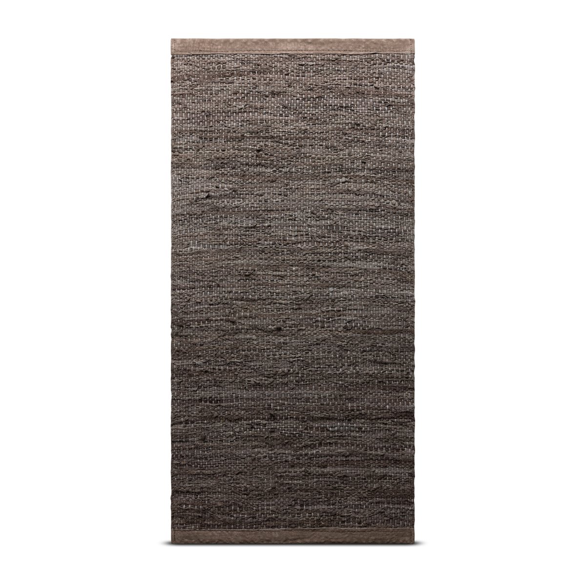 Rug Solid Leather rug 65x135 cm Wood (brown) | Scandinavian Design | Woven cotton rugs | Beige