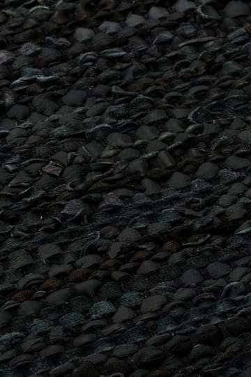 Leather rug  75x200 cm - black (black) - Rug Solid