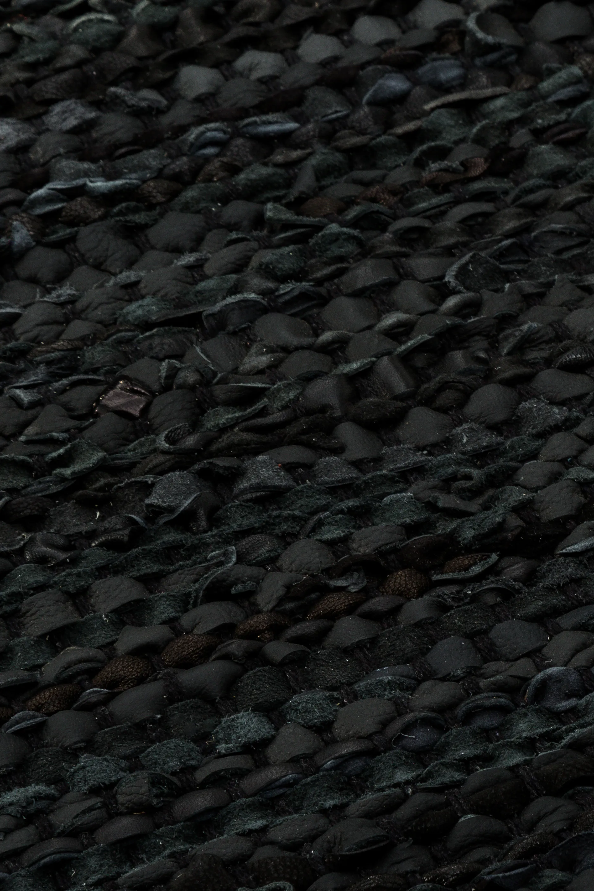 Leather rug 75x200 cm, Black (black) Rug Solid