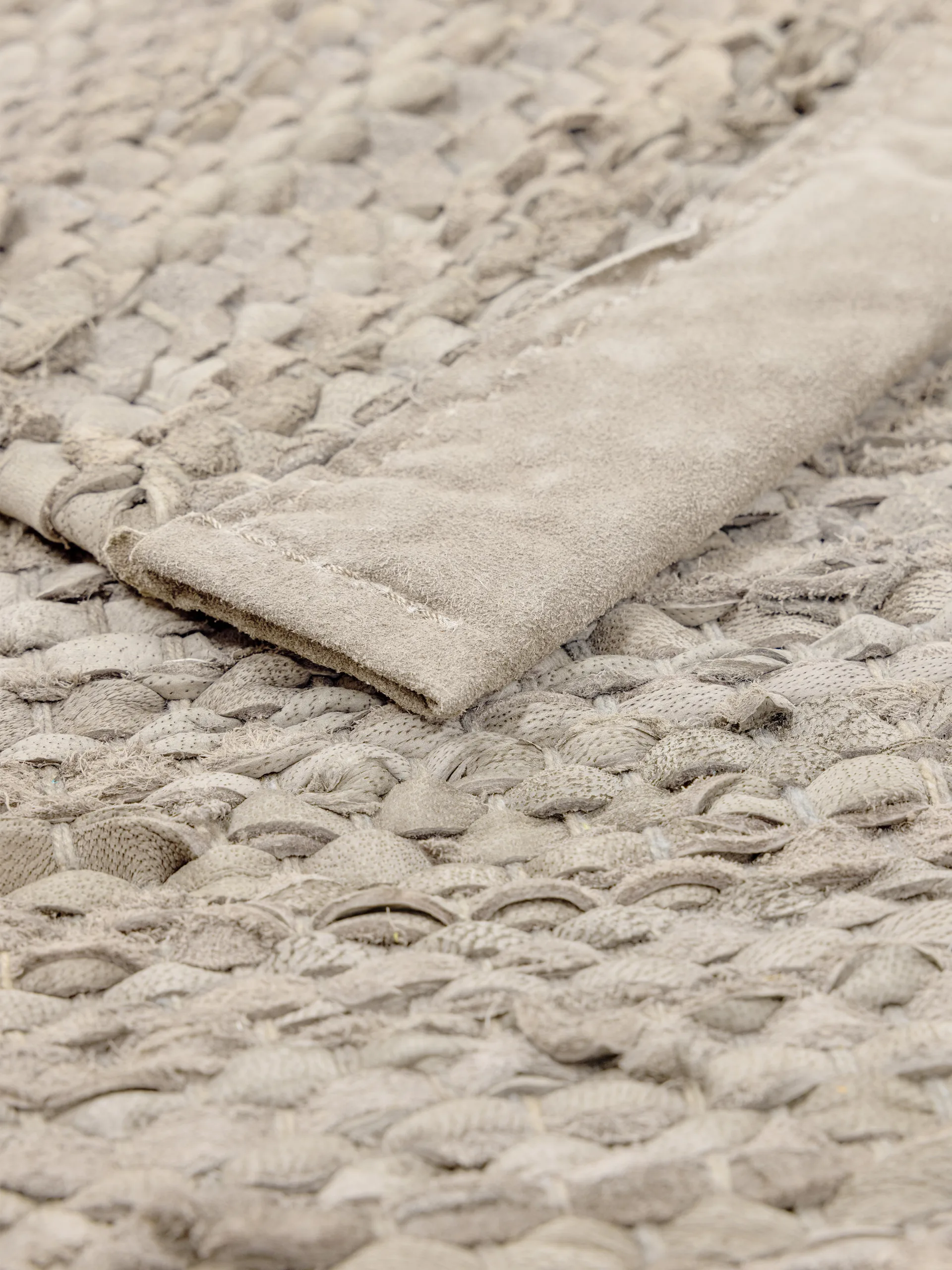 Leather rug 75x300 cm, Beige Rug Solid