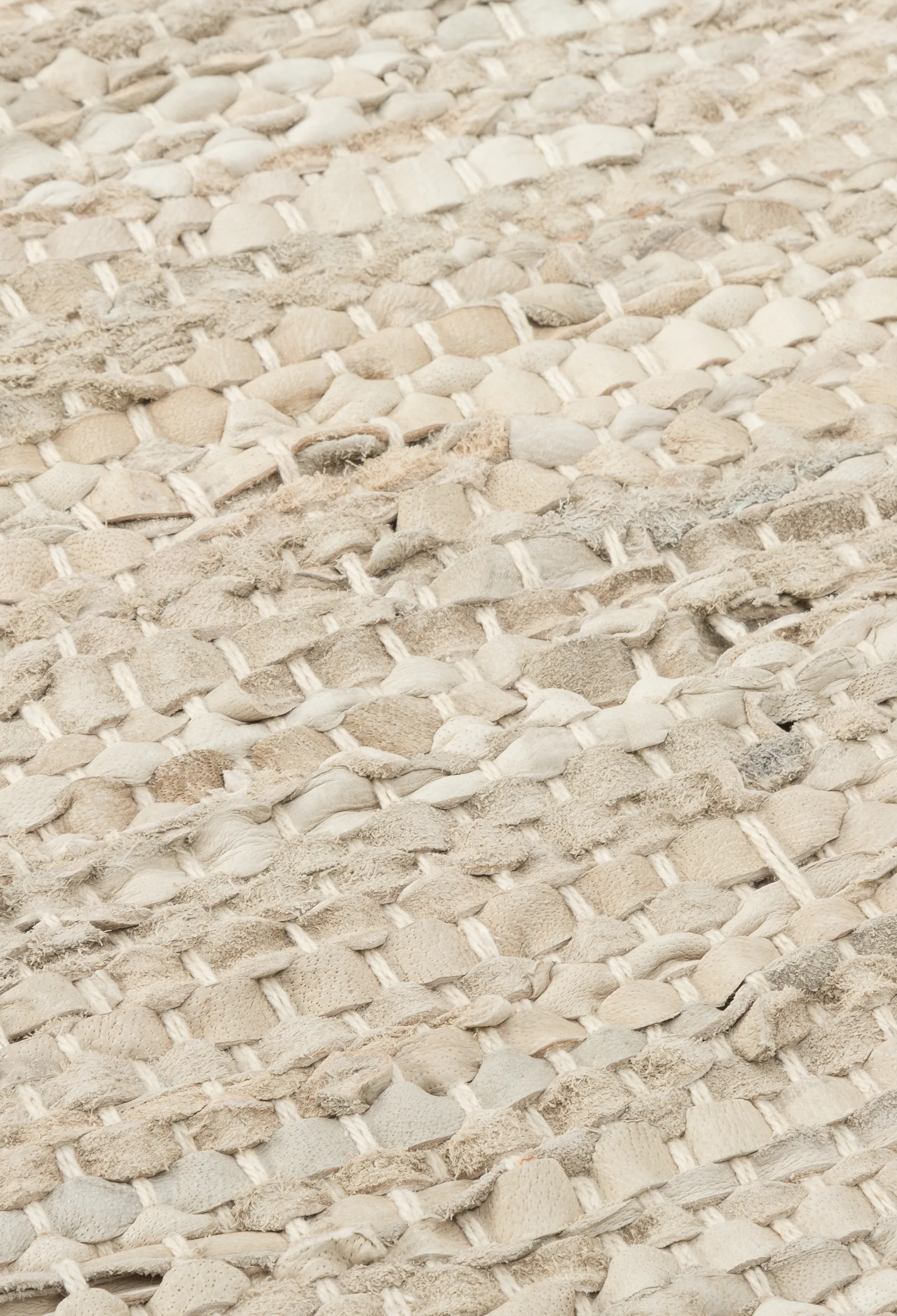 Leather rug 75x300 cm, Beige Rug Solid