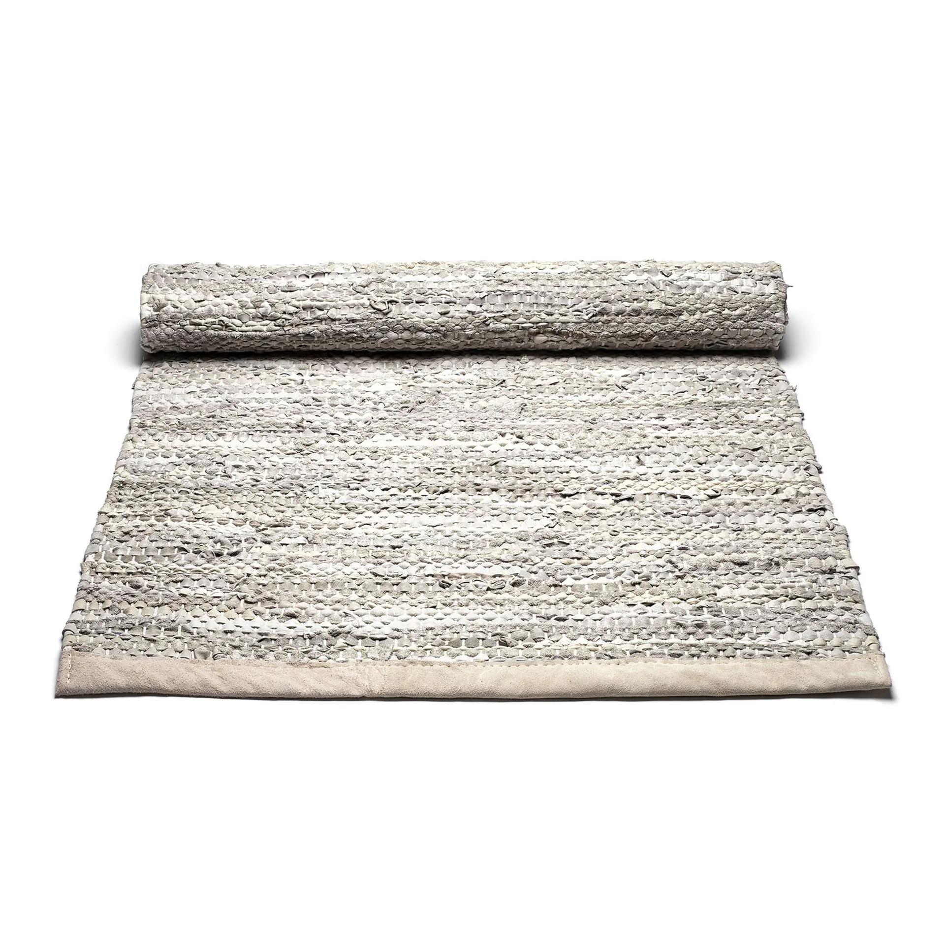 Leather rug 75x300 cm, Beige Rug Solid