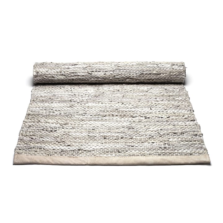 Leather rug 75x300 cm, Beige Rug Solid