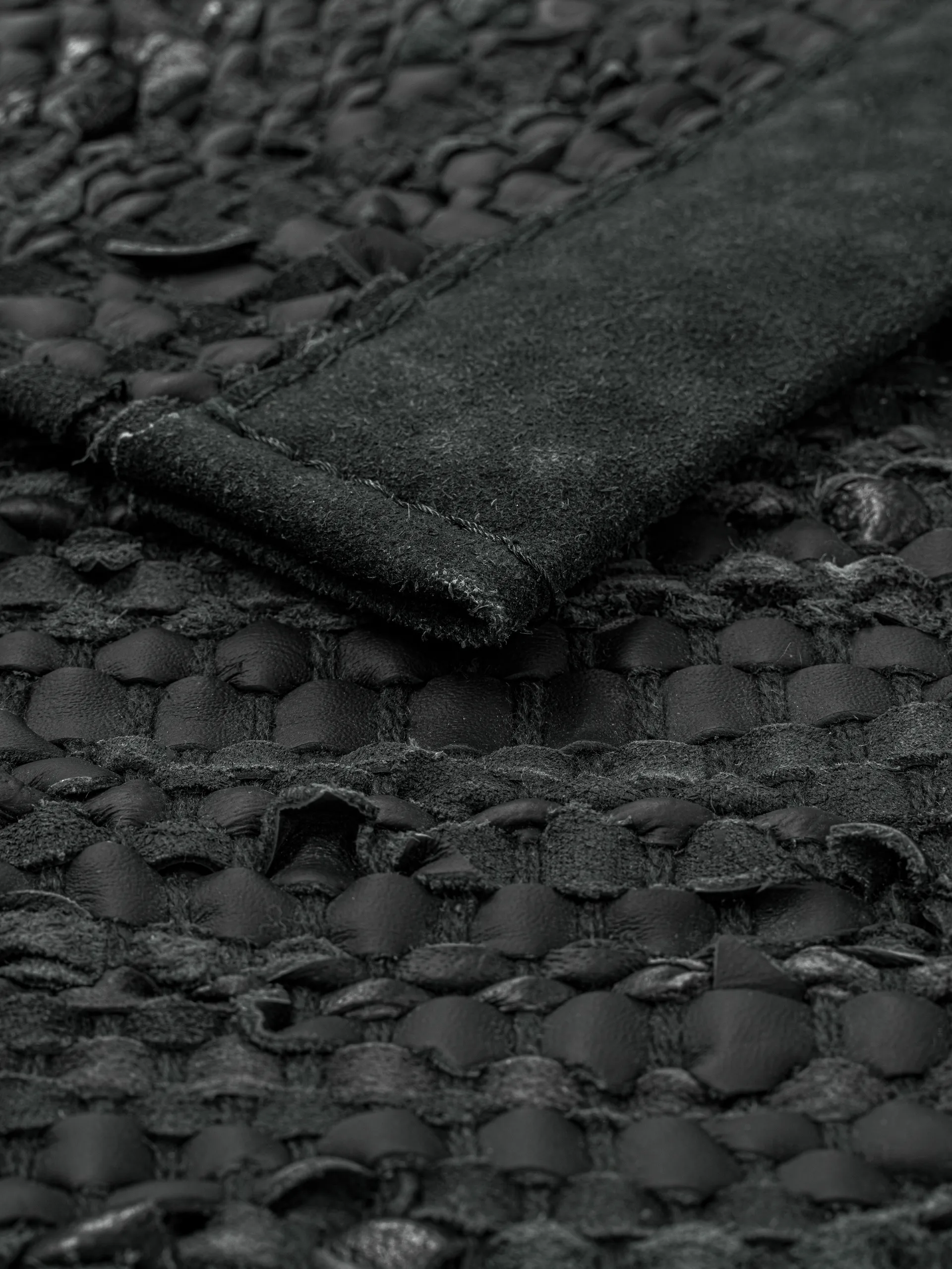Leather rug 75x300 cm, Dark grey (dark grey) Rug Solid