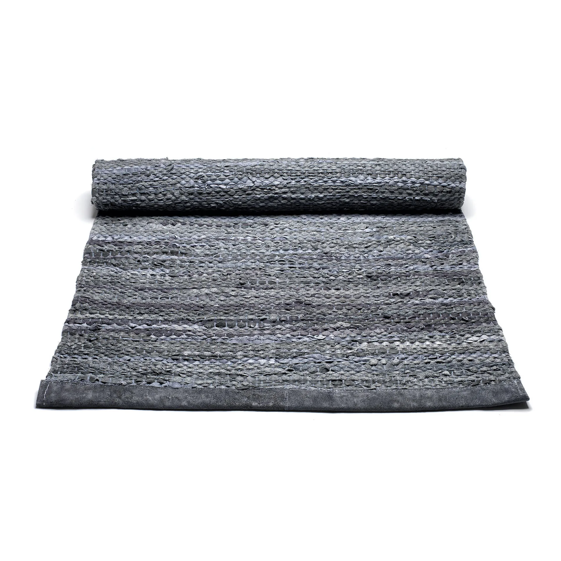 Leather rug 75x300 cm, Dark grey (dark grey) Rug Solid