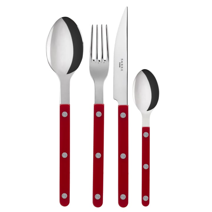 Bistrot cutlery shiny 24 pcs - burgundy - SABRE Paris