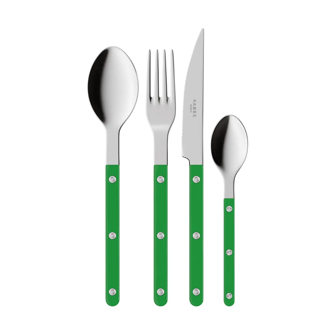 SABRE Paris Bistrot solid cutlery set 4 pieces Garden green