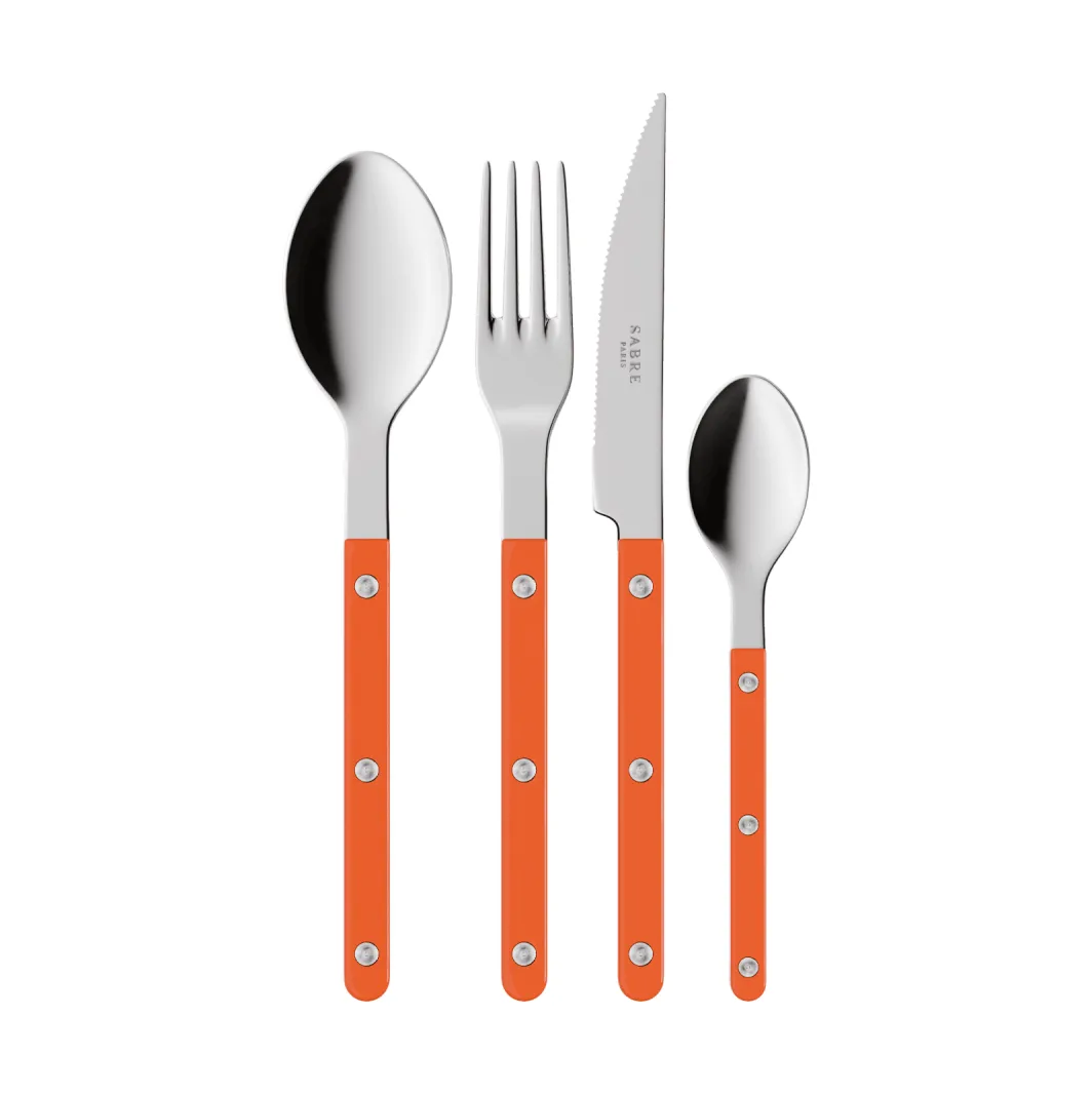 Bistrot solid cutlery set 4 pieces, Orange SABRE Paris