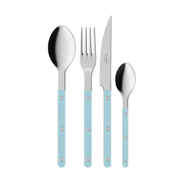 Bistrot solid cutlery set 4 pieces - Pastel blue - SABRE Paris