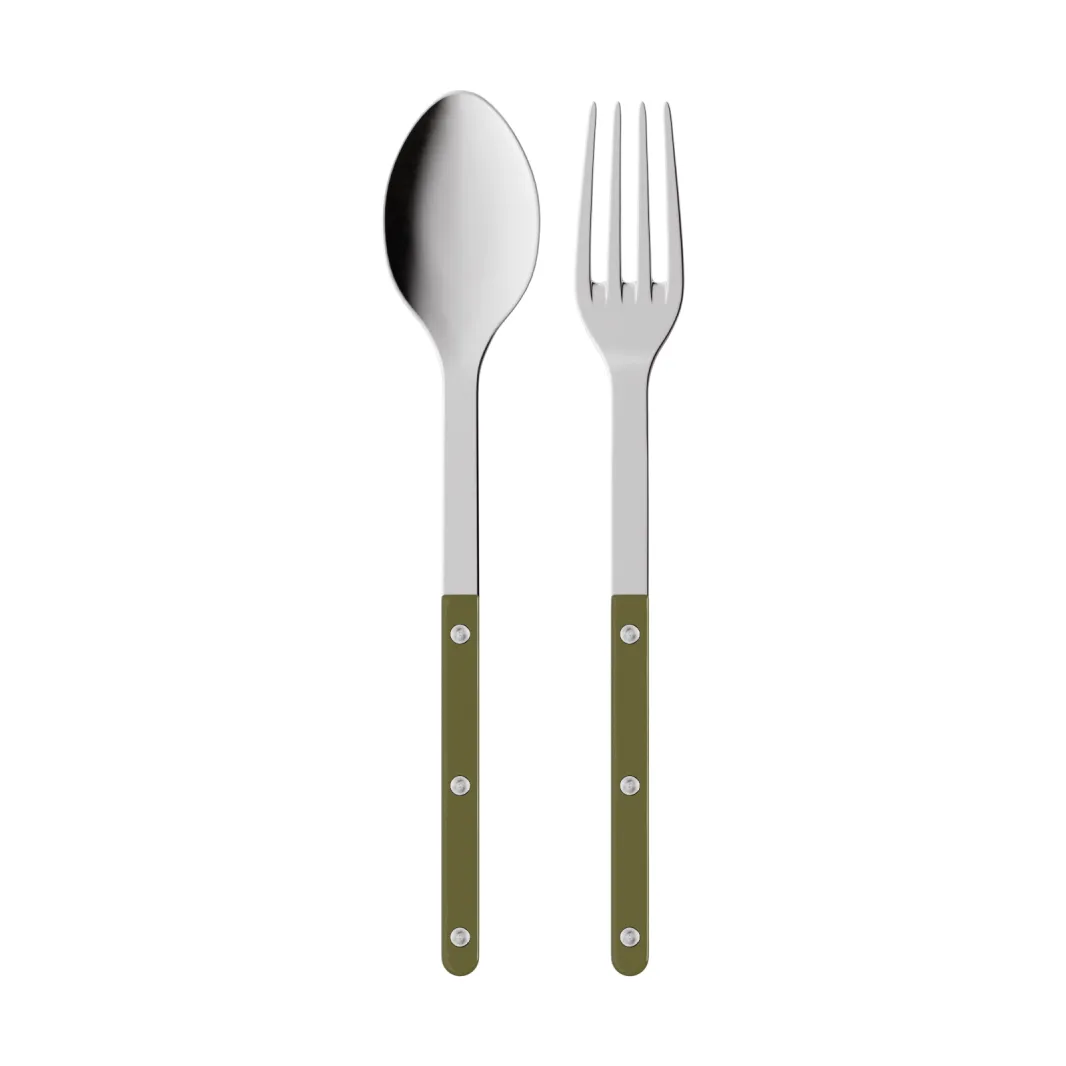 Bistrot solid serving cutlery, 2 pieces, Green fern SABRE Paris