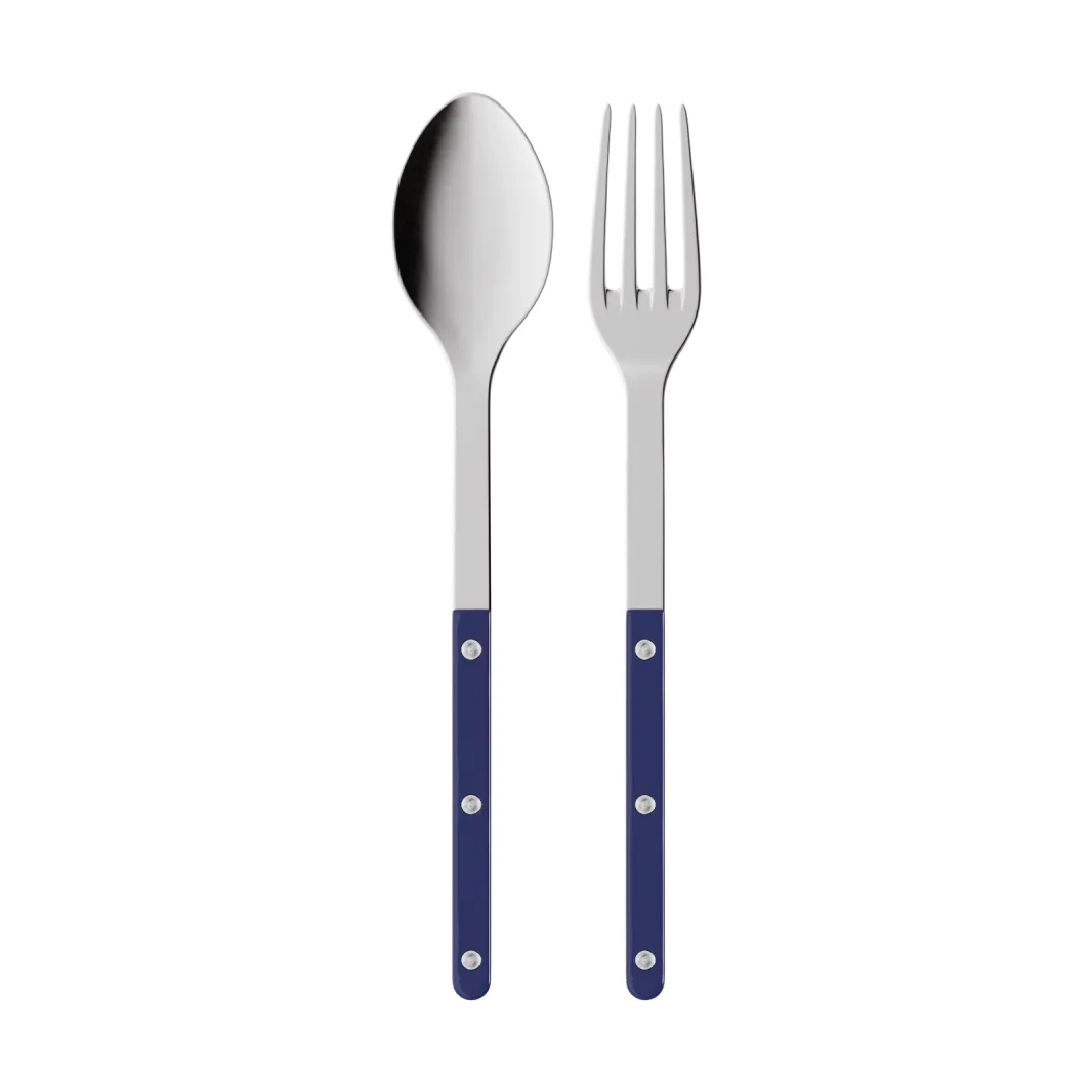Bistrot solid serving cutlery, 2 pieces, Navy blue SABRE Paris