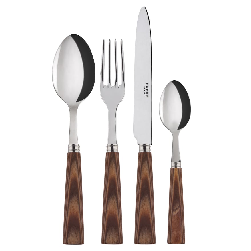 SABRE Paris Nature cutlery 24 pcs natural wood | Scandinavian Design | Cutlery sets | Brown