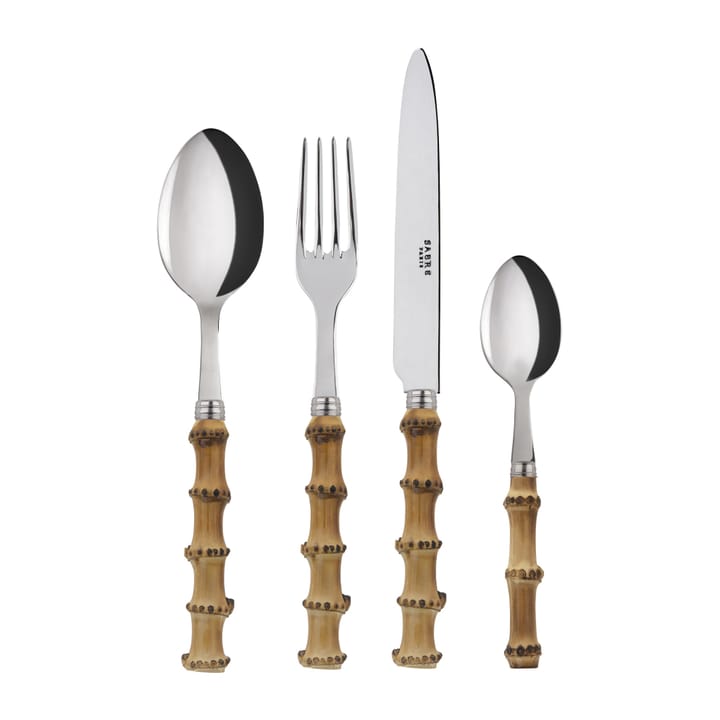 Panda cutlery 24 pieces - Stainless steel-bamboo - SABRE Paris