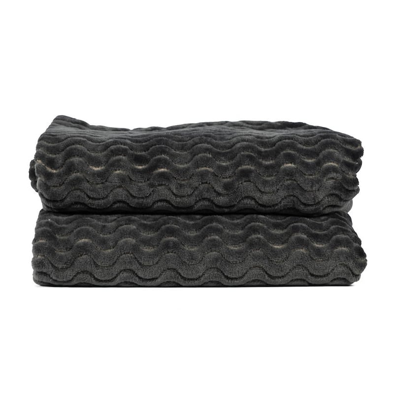 Sagaform Agnes fleece throw Dark grey
