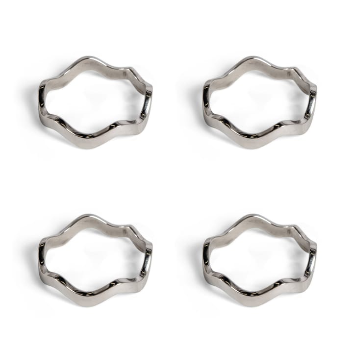 Anna napkin ring 4-pack - Silver - Sagaform