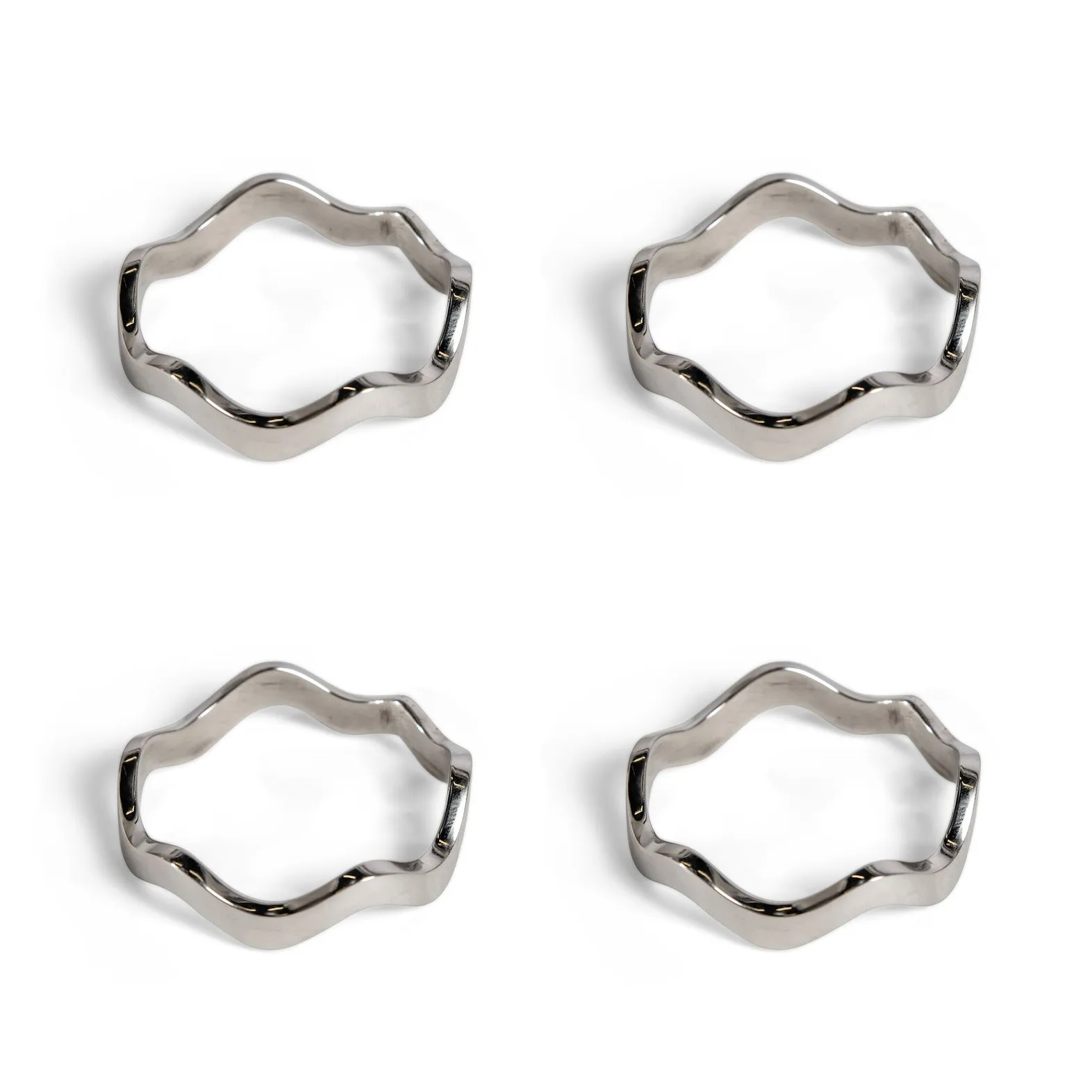 Anna napkin ring 4-pack, Silver Sagaform