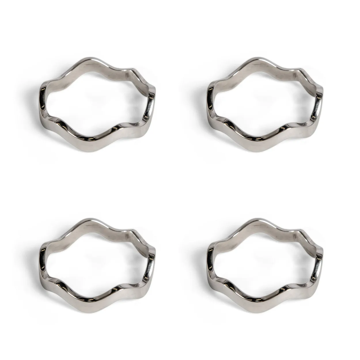 Sagaform Anna napkin ring 4-pack Silver | Scandinavian Design | Napkin rings & holders | Silver-coloured