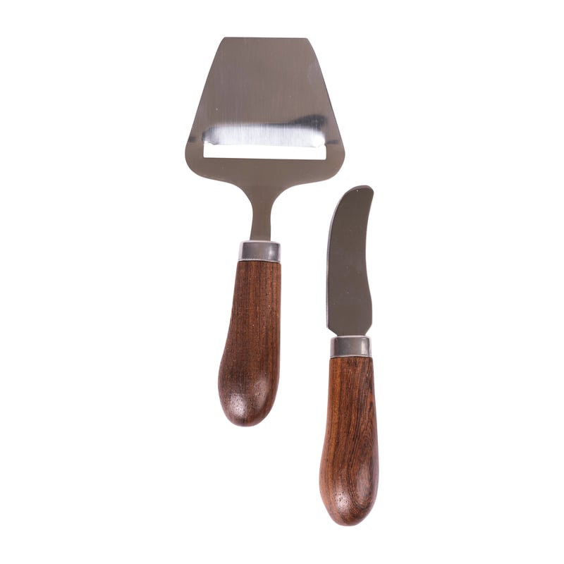 Sagaform Astrid cheese slice and butter knife Brown-silver