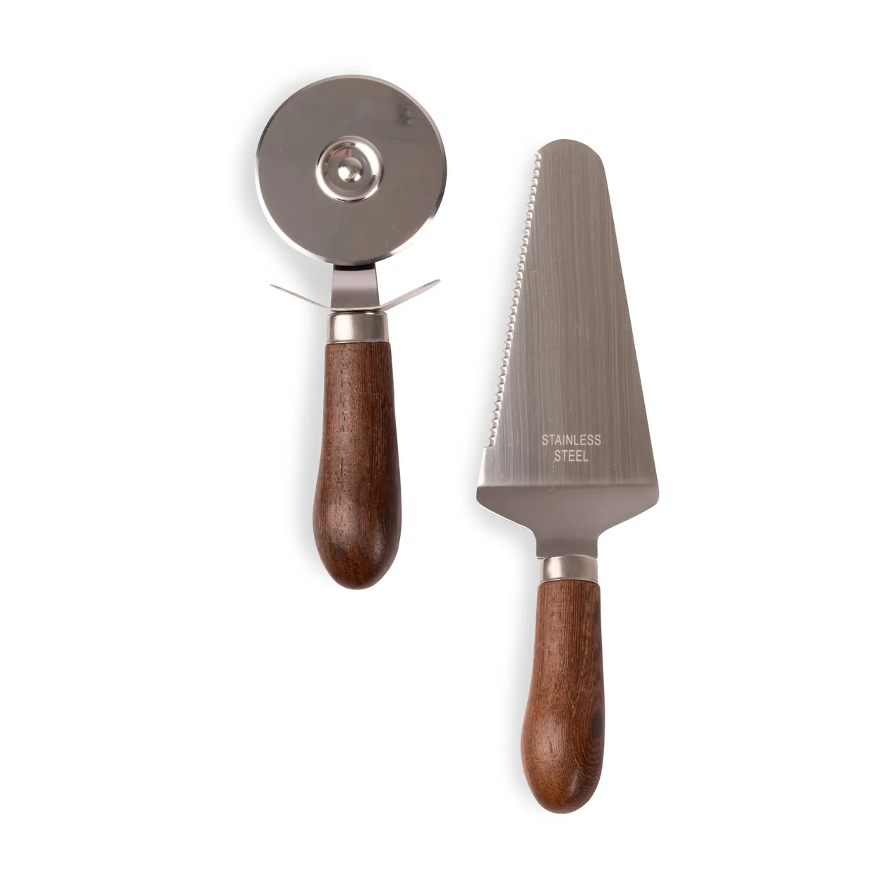 Sagaform Astrid pizza- and pie set Brown-silver | Scandinavian Design | Serving utensils | Brown