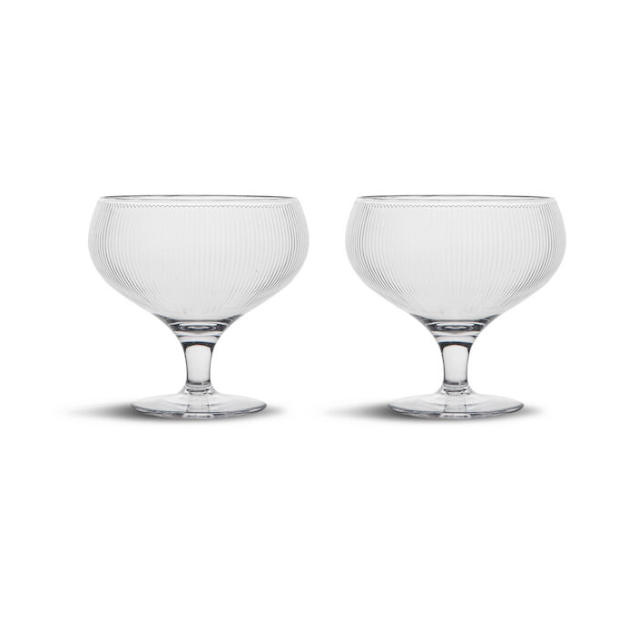 Sagaform Billi champagne coupe 30 cl 2-pack | Scandinavian Design | Champagne glasses | Transparent