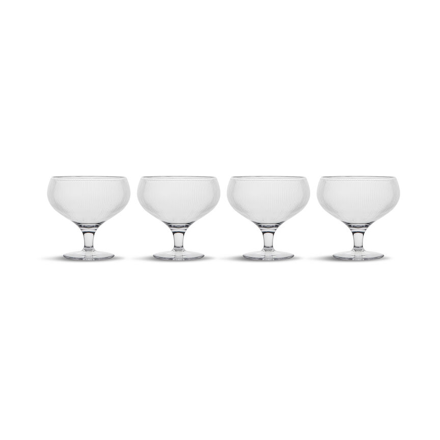 Sagaform Billi champagne coupe 30 cl 4-pack | Scandinavian Design | Champagne glasses | Transparent