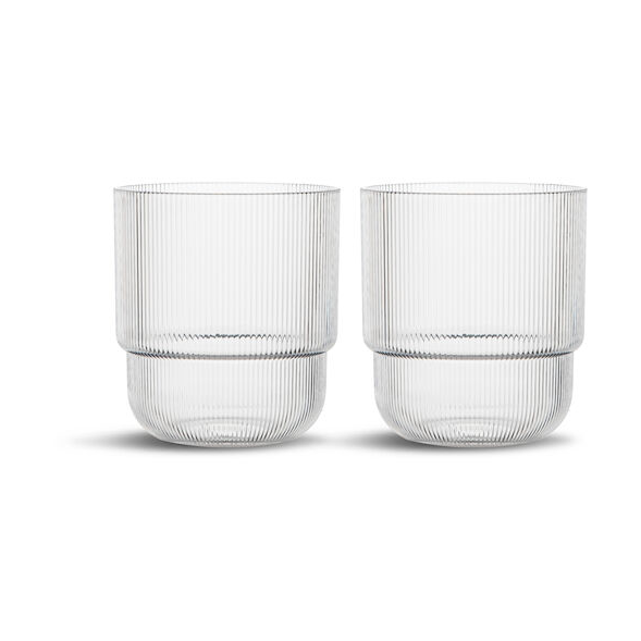 Sagaform Billi drinking glass 40 cl 2-pack | Scandinavian Design | Drinking glasses & tumblers | Transparent