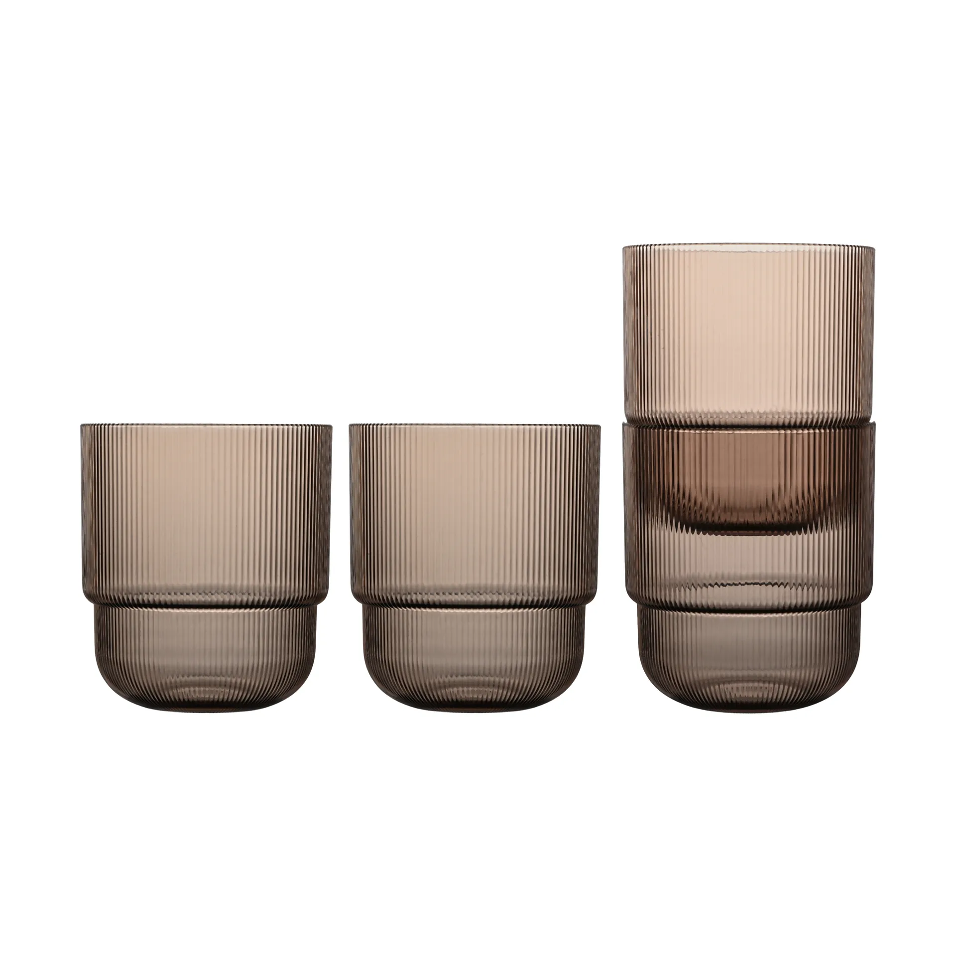 Billi water glass 40 cl 4-pack, Brown Sagaform