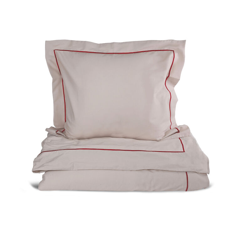 Sagaform Carl bedding set 150x210 cm Beige-burgundy