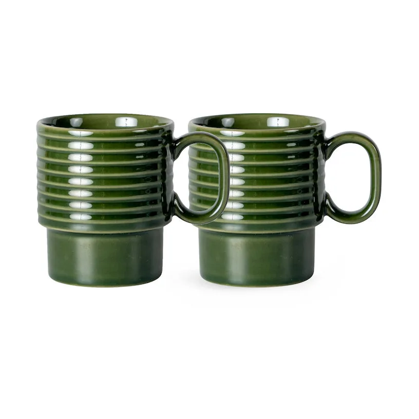 Sagaform Coffee & More coffee mug 2-pack Green | Scandinavian Design | Coffee cups | Green