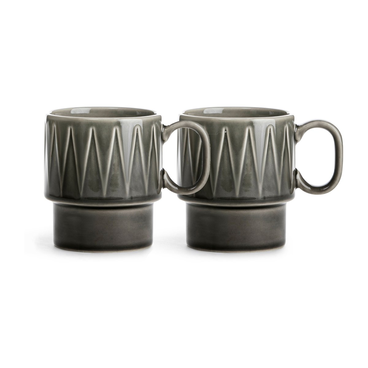 Sagaform Coffee & More coffee mug 2-pack Grey | Scandinavian Design | Coffee cups | Grey