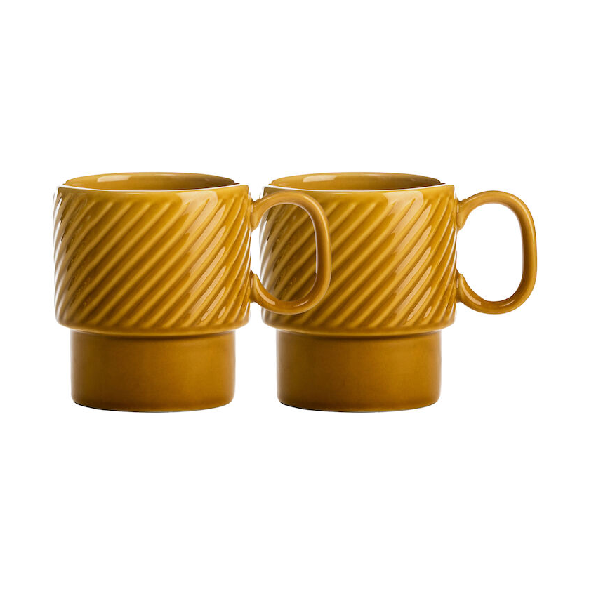 Sagaform Coffee & More coffee mug 2-pack Yellow | Scandinavian Design | Coffee cups | Yellow