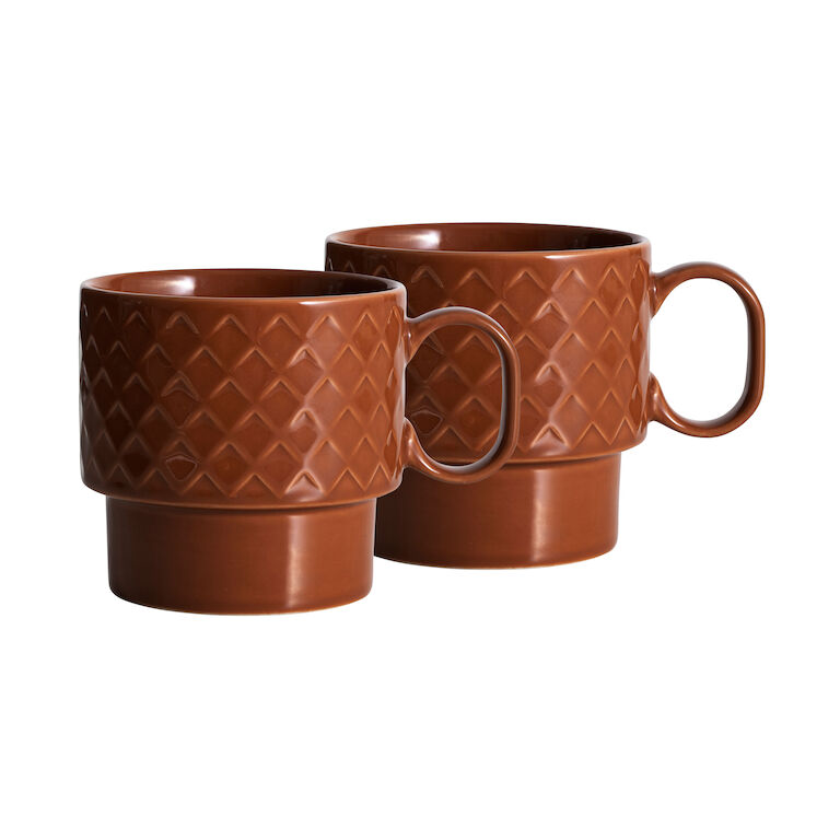 Sagaform Coffee & More tea mug 2-pack Terracotta | Scandinavian Design | Coffee cups | Brown