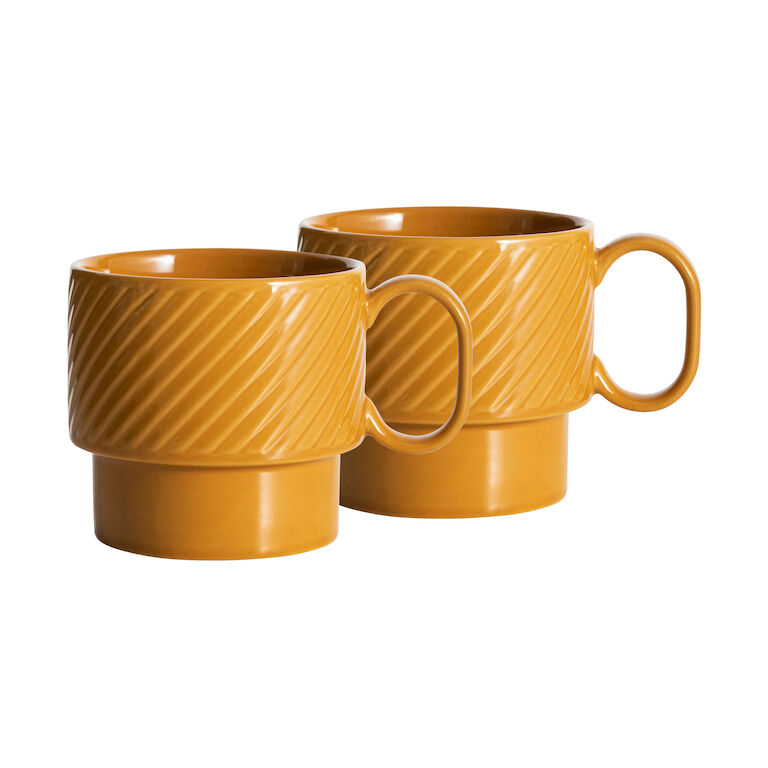 Sagaform Coffee & More tea mug 2-pack Yellow | Scandinavian Design | Coffee cups | Yellow