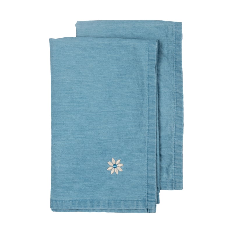 Sagaform Eden denim fabric napkin 45x45 cm 2-pack Blue
