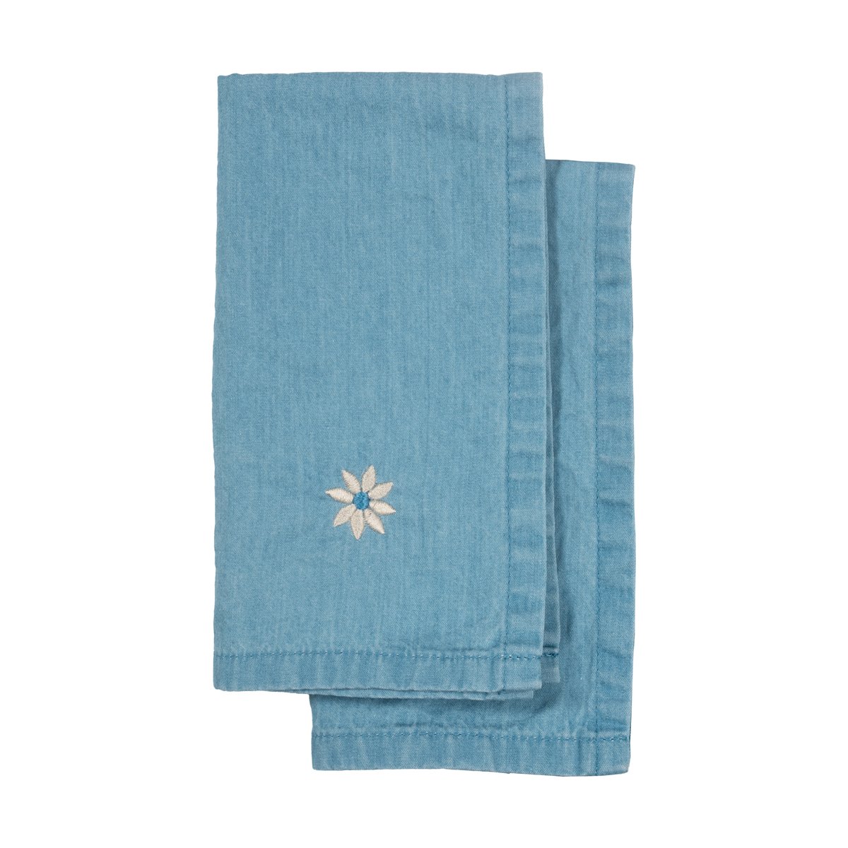Sagaform Eden denim kitchen towel 50x70 cm 2-pack Blue