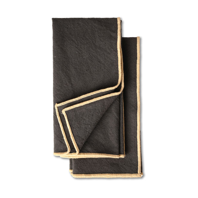 Sagaform Edith napkin 45x45 cm 2-pack Gray | Scandinavian Design | Linen & cotton napkins | Grey