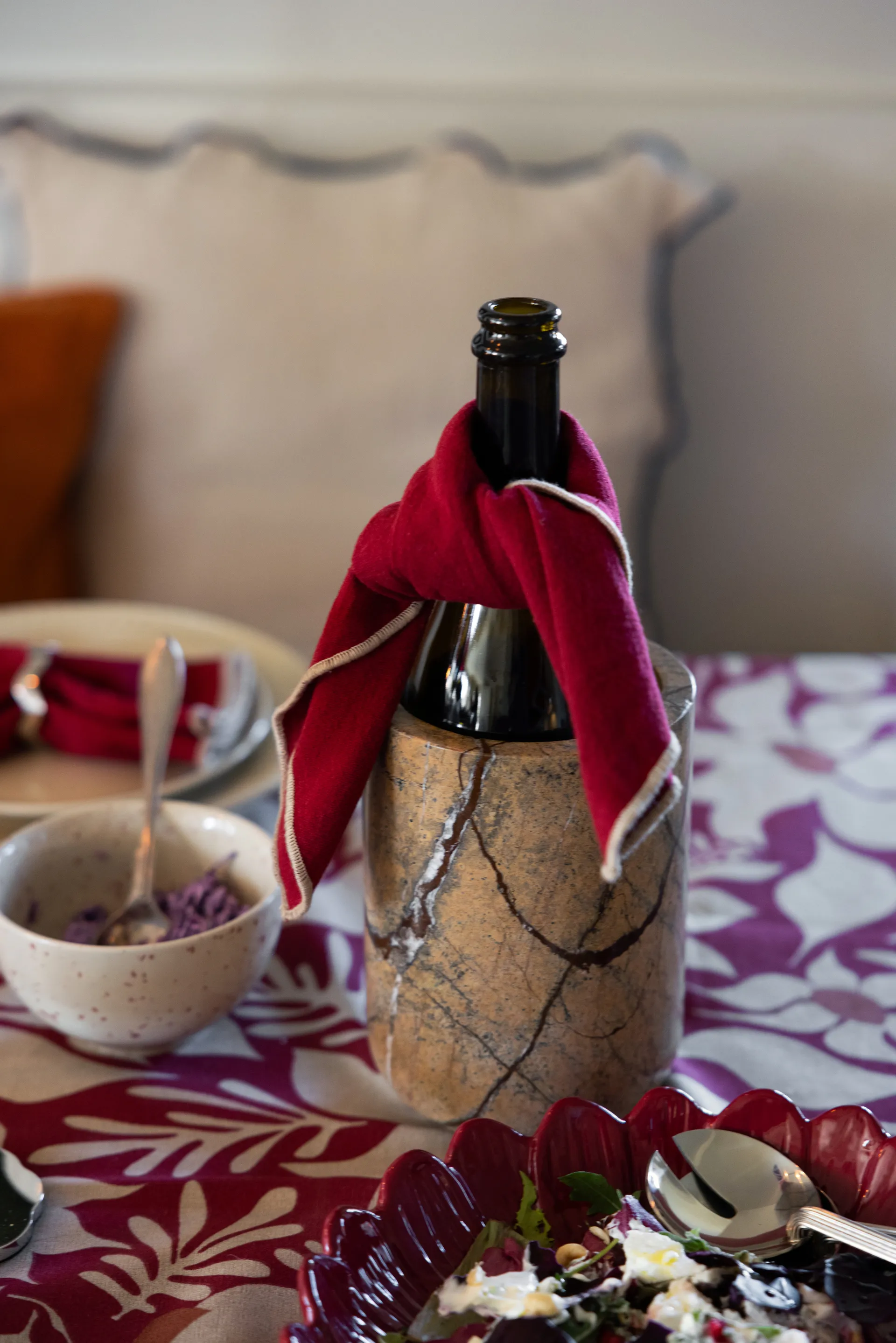 Edith napkin 45x45 cm 2-pack, Wine red Sagaform