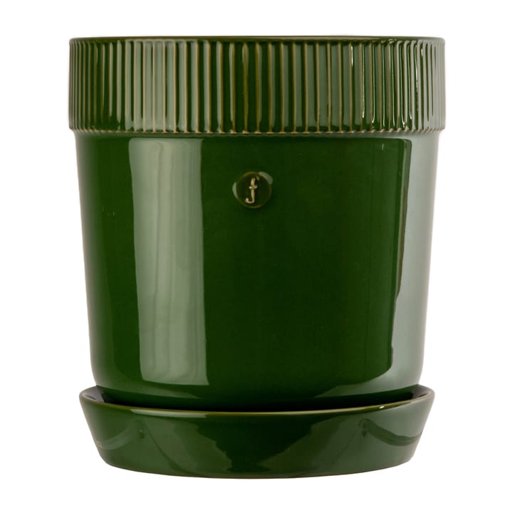 Elise flower pot with saucer Ø14 cm - Green - Sagaform