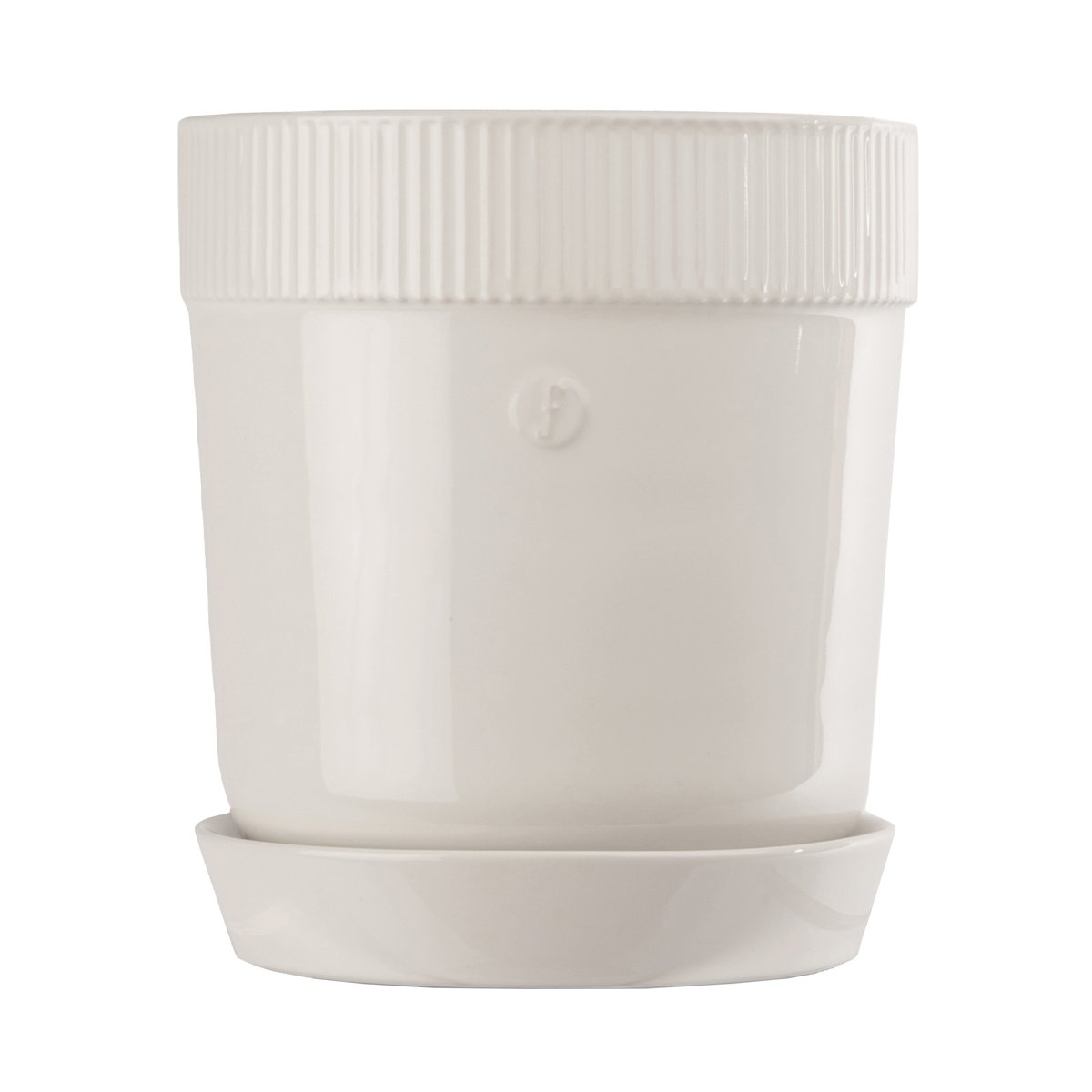 Sagaform Elise flower pot with saucer o14 cm White | Scandinavian Design | Flower pots | White