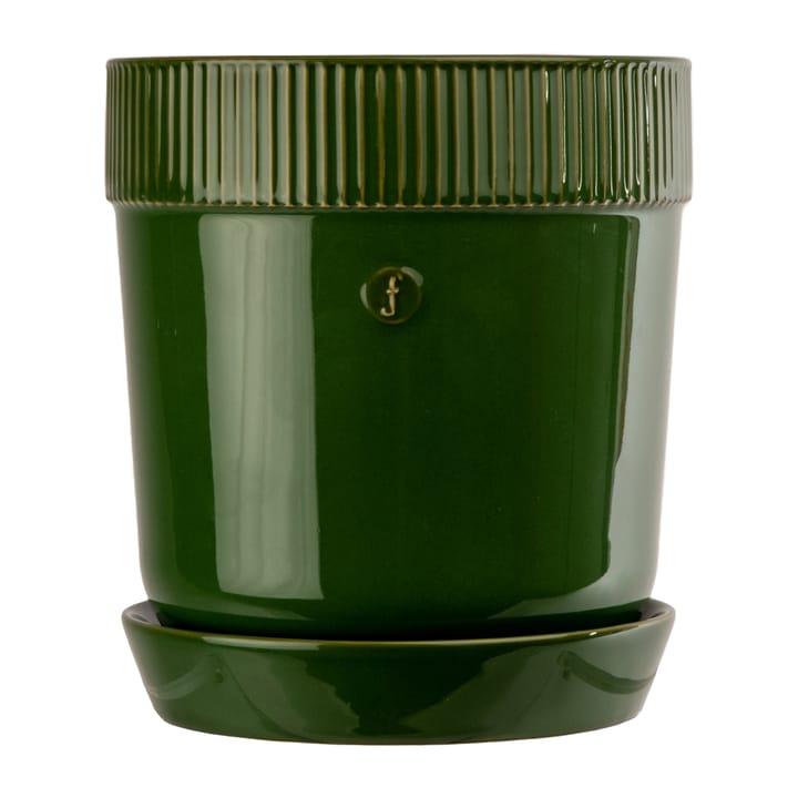 Elise flower pot with saucer Ø17 cm - Green - Sagaform